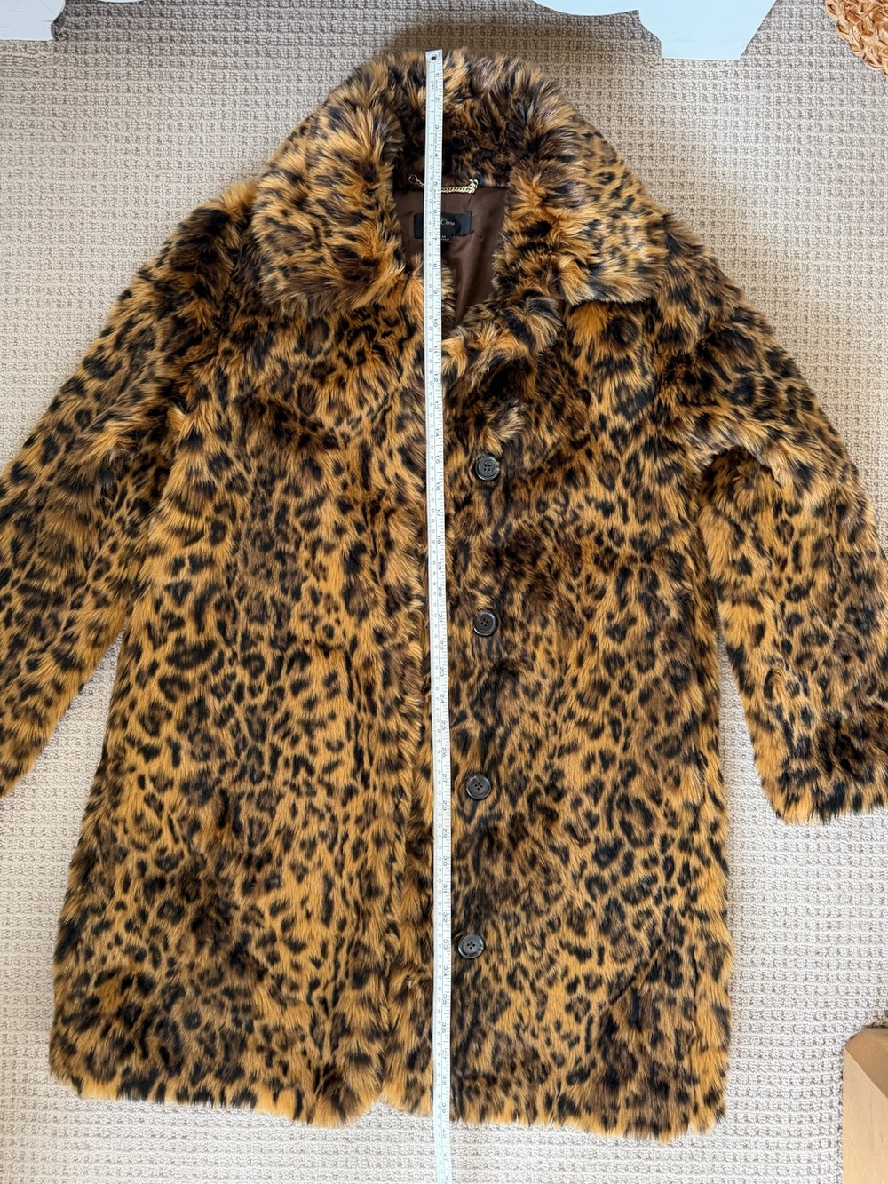 J. Crew Faux-fur leopard coat | Size M - Picture 4 of 5